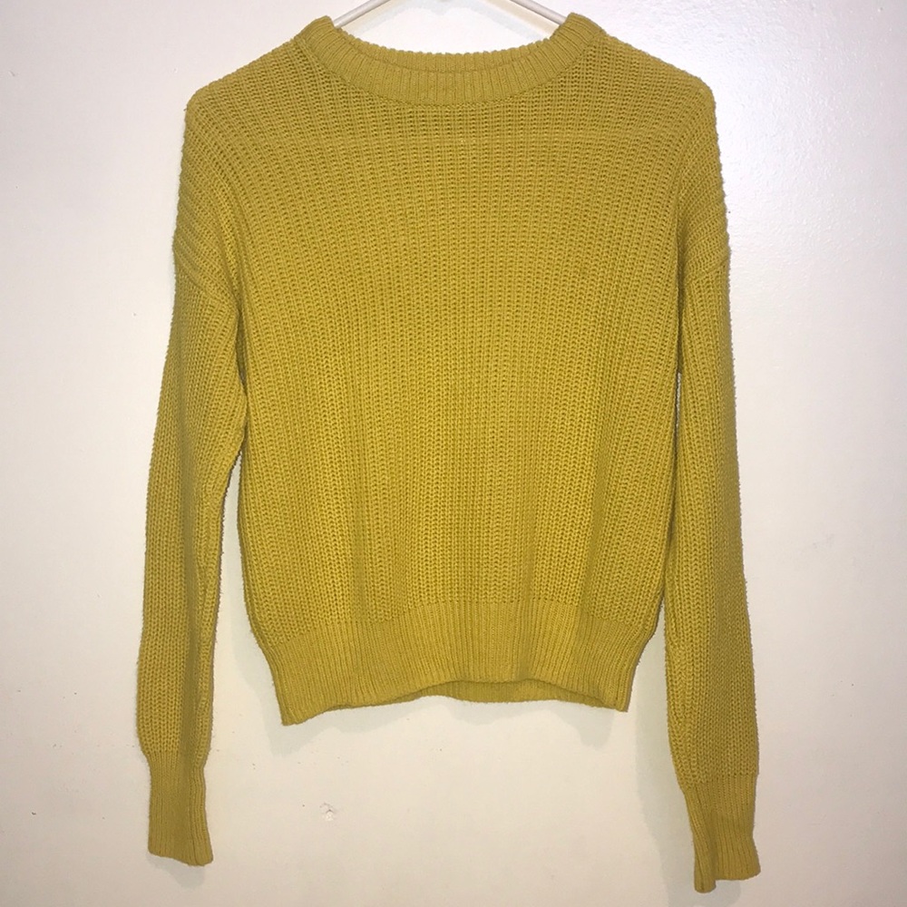 Urban Outfitters yellow knit long sleeve sweater